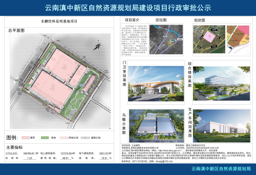 《东鹏饮料昆明基地项目》建设工程规划许可证审批公示_01