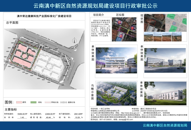 《滇中荣达健康科技产业园标准化厂房建设项目》建设工程规划许可证审批公示_01
