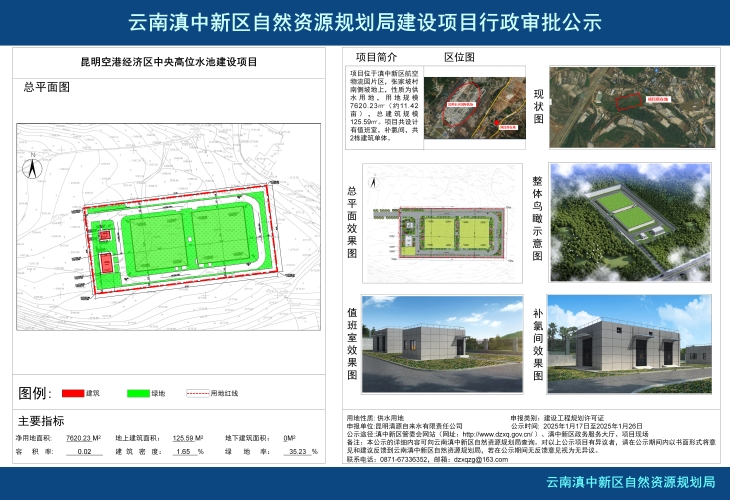 昆明空港经济区中央高位水池建设项目工程规划许可证批前公示_01