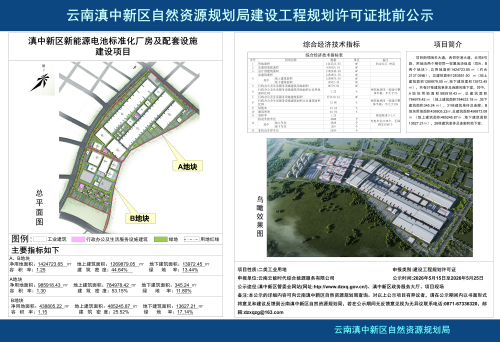 云南滇中新区自然资源规划局建设工程规划许可证批前公示（滇中新区新能源电池标准化厂房及配套设施建设项目（A地块一期）、（B地块一期））1_01