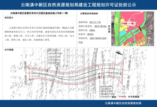 云南滇中新区直管区李其片区园区基础设施L5号路(一期)批前公示_01